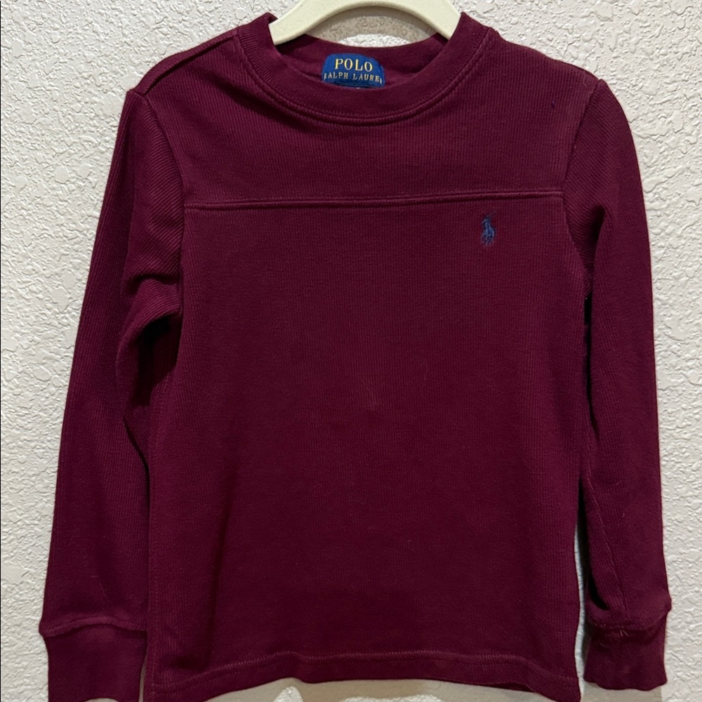 Polo by Ralph Lauren Kids Burgundy Long Sleeve Tee